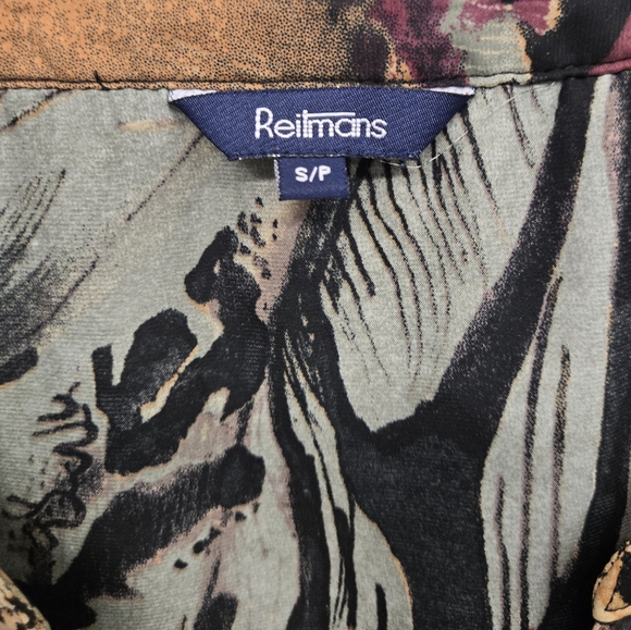 Reitmans womens 3/4 sleeve shirt abstract pattern - Picture 5 of 7